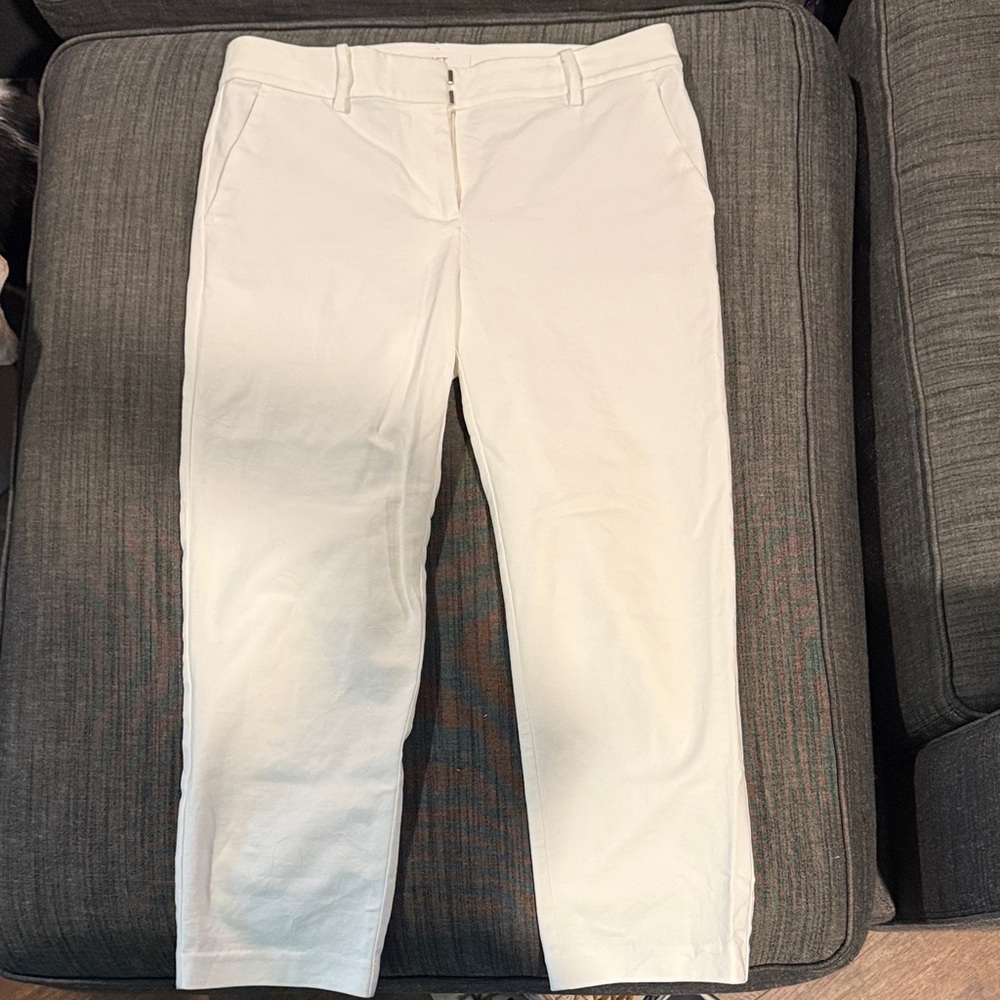 Loft Riviera Slim Straight-leg, mid rise, white capris pant